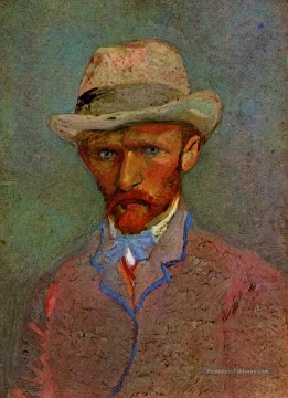  1887 art - Autoportrait avec chapeau de feutre gris 1887 Vincent van Gogh
